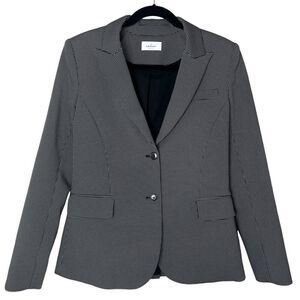 Argent 2-Button Peak Lapel Black and White Blazer Sz 6